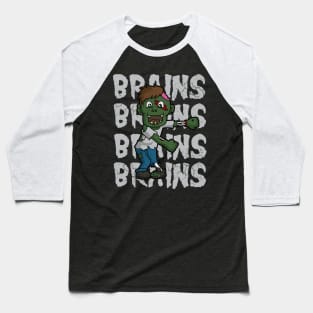 Halloween Flossing Zombie Brains Baseball T-Shirt